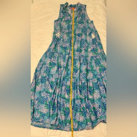 Lilly Pulitzer Malone Cotton Maxi Dress 💚🩷🩵 - Picture 9 of 13